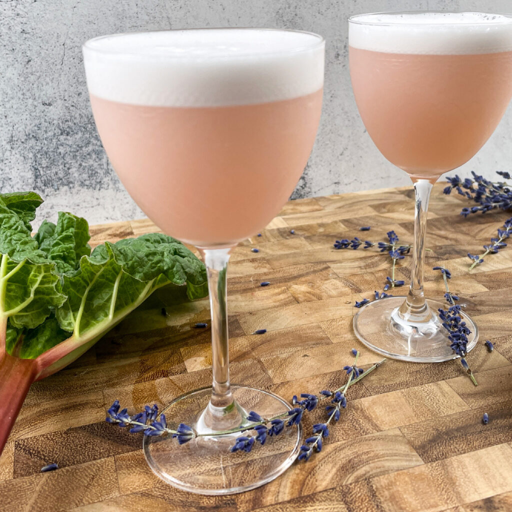 rhubarb lavender gin cocktail