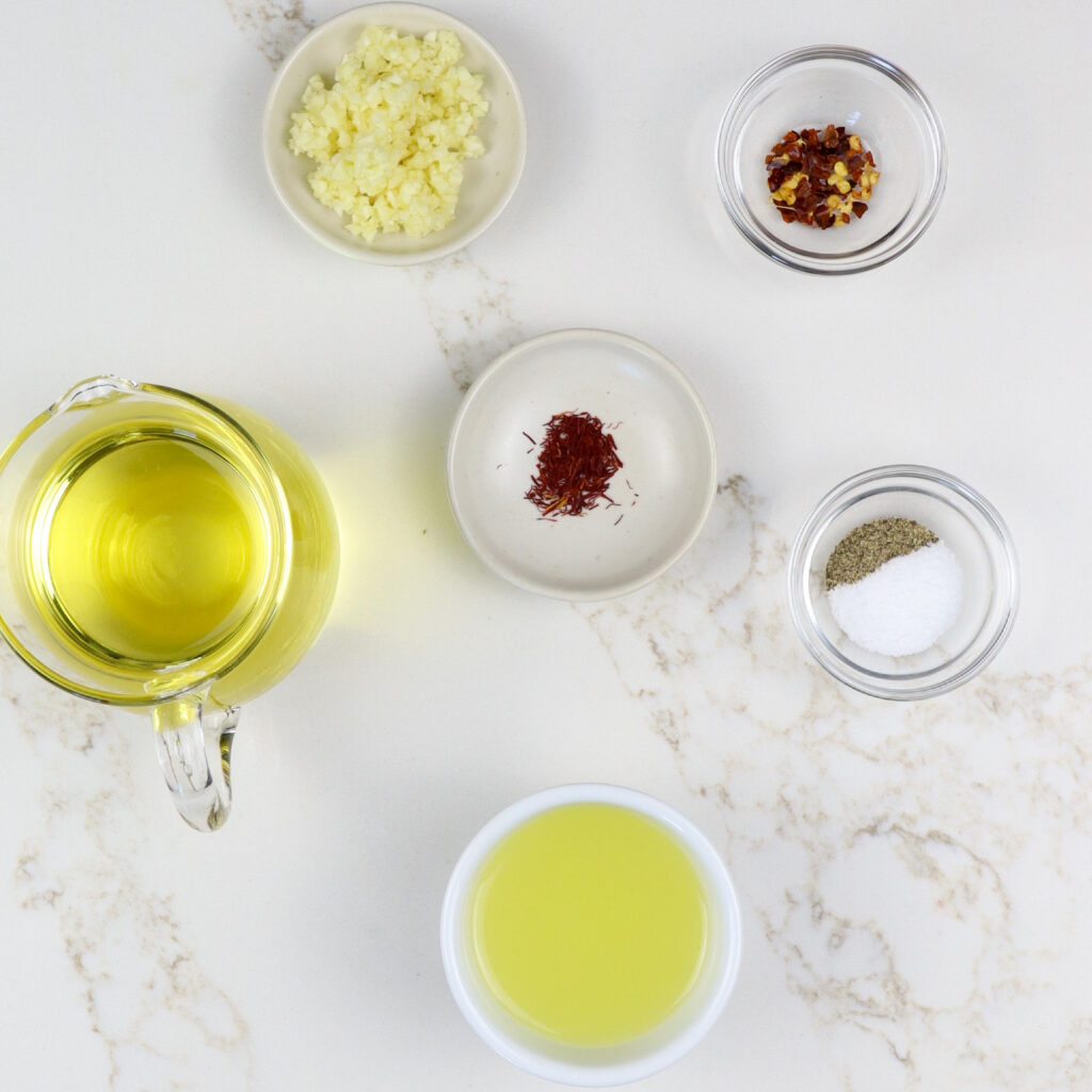 Ingredients for Saffron Aioli