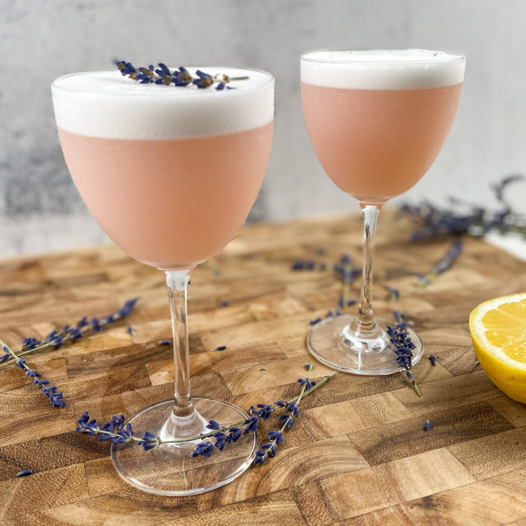 rhubarb lavender gin cocktail