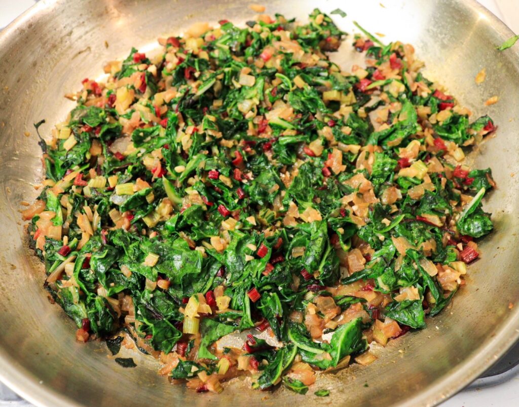 Sautéed swiss chard filling