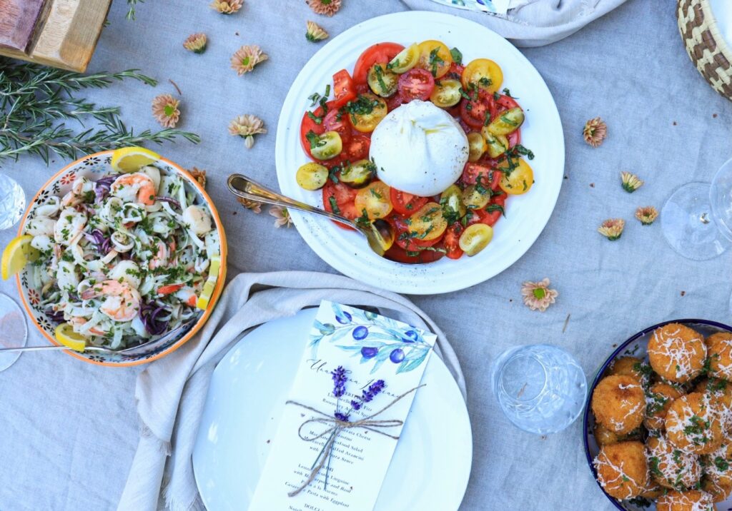 Italian dinner party menu: antipasti