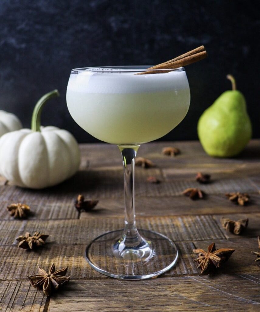 Spiced pear gin cocktail