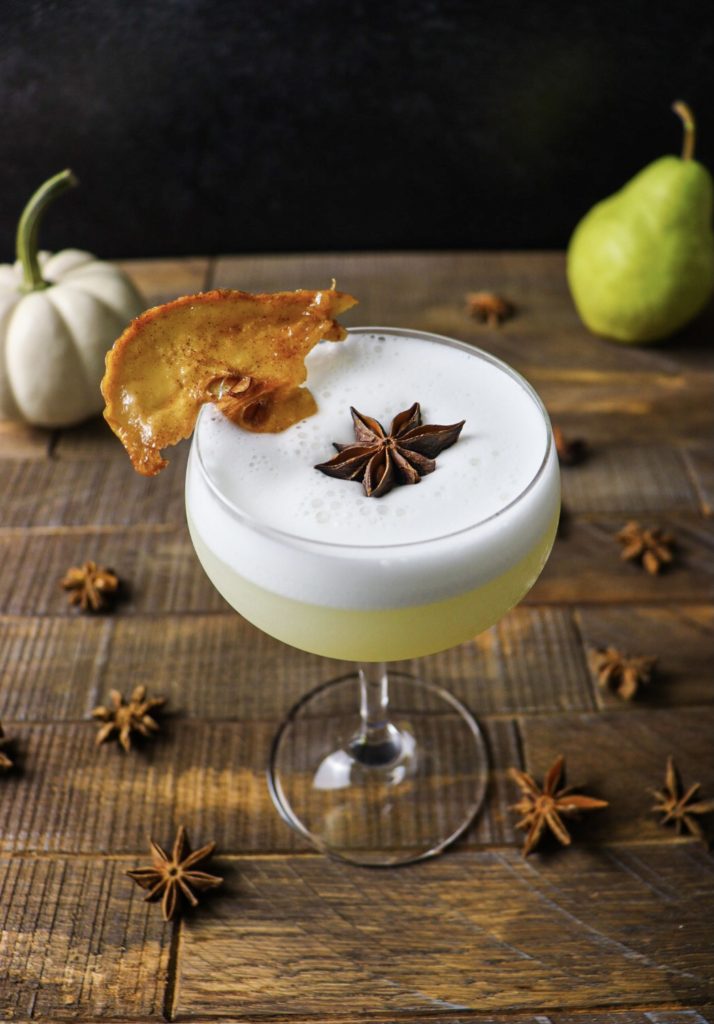 Spiced pear cocktail
