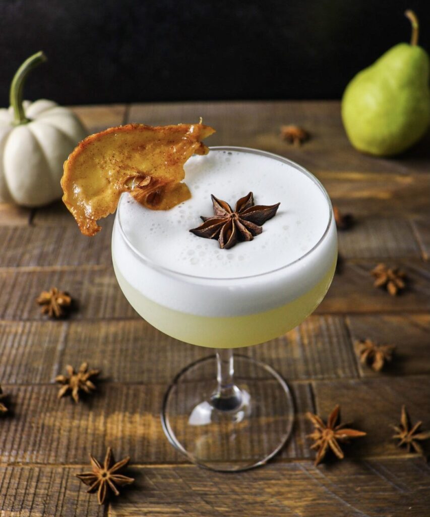 Spiced pear cocktail