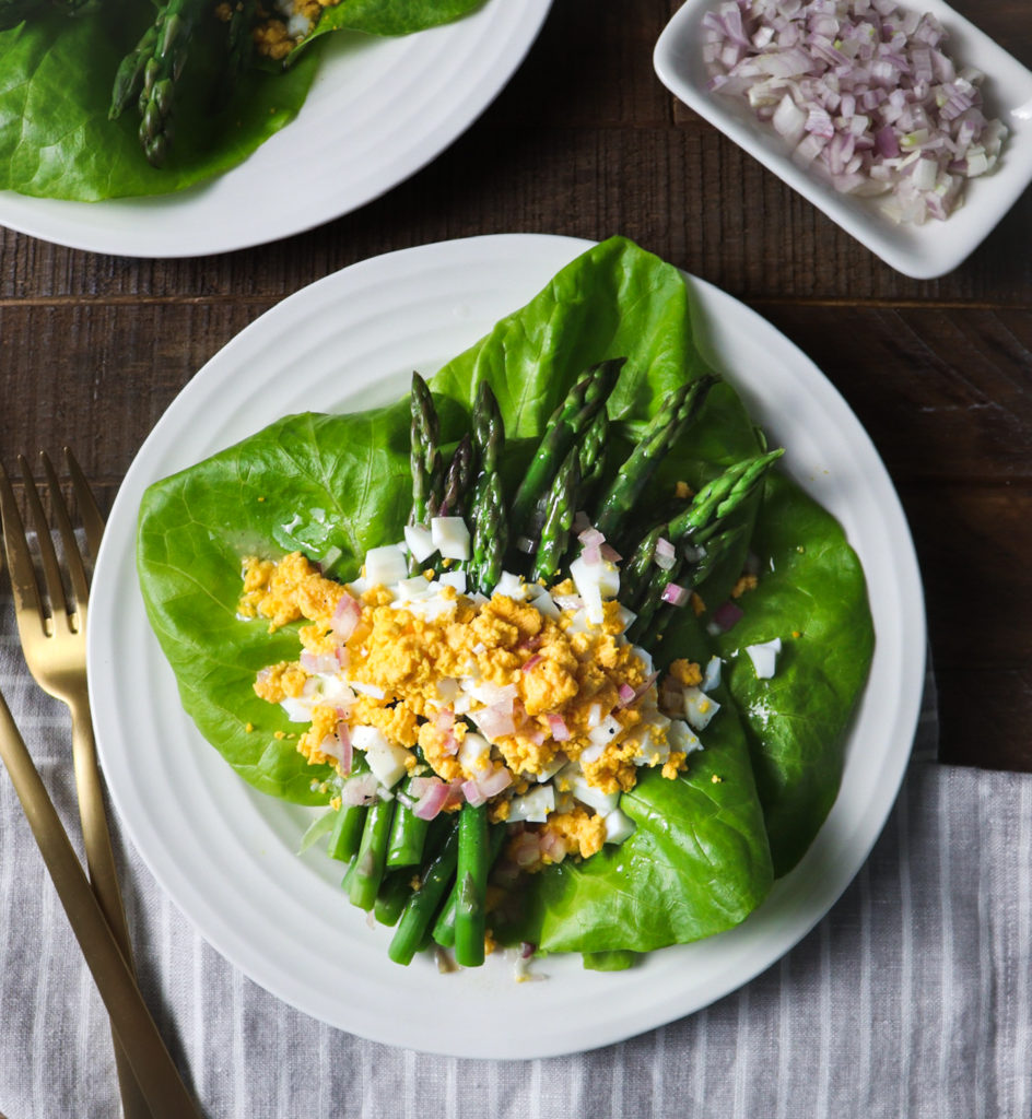asparagus egg salad with shallot champagne vinaigrette