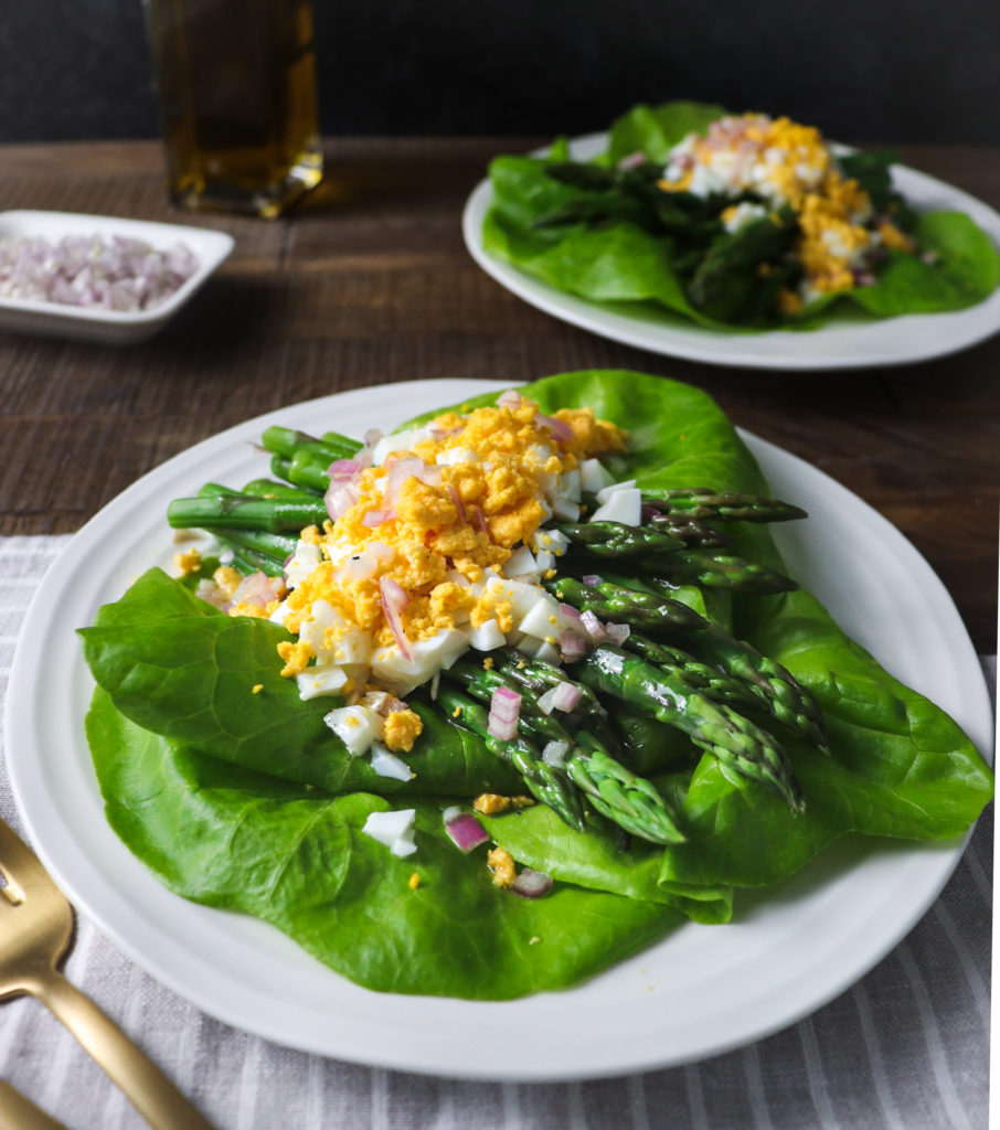 asparagus egg salad with shallot champagne vinaigrette