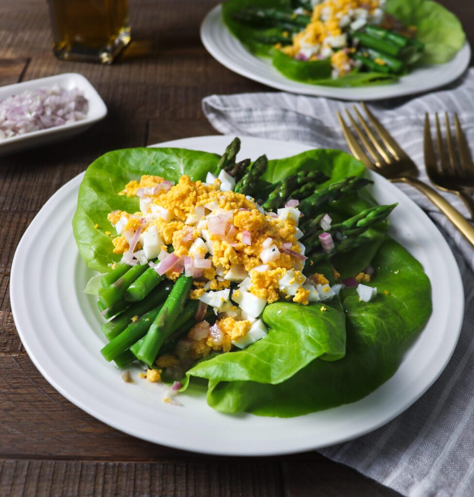 asparagus egg salad with shallot champagne vinaigrette