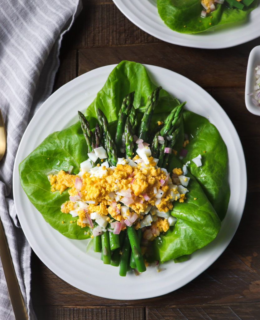 asparagus egg salad with shallot champagne vinaigrette
