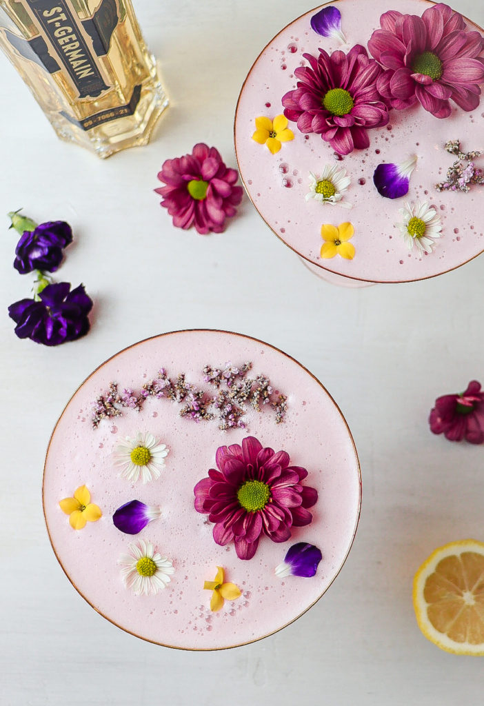 floral cocktail with elderflower liqueur