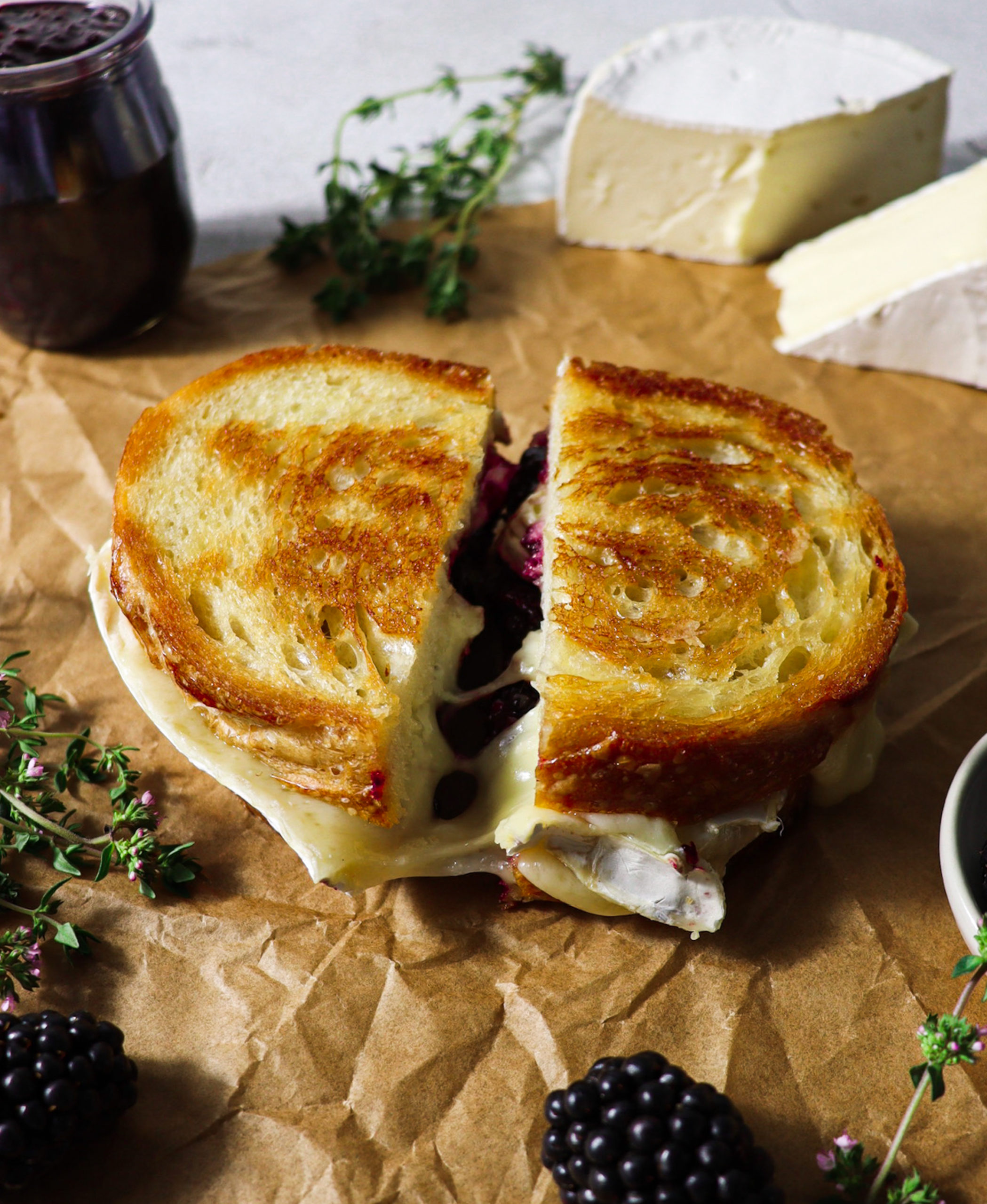 Blackberry Balsamic And Brie Grilled Cheese ~ Rhubarb & Lavender