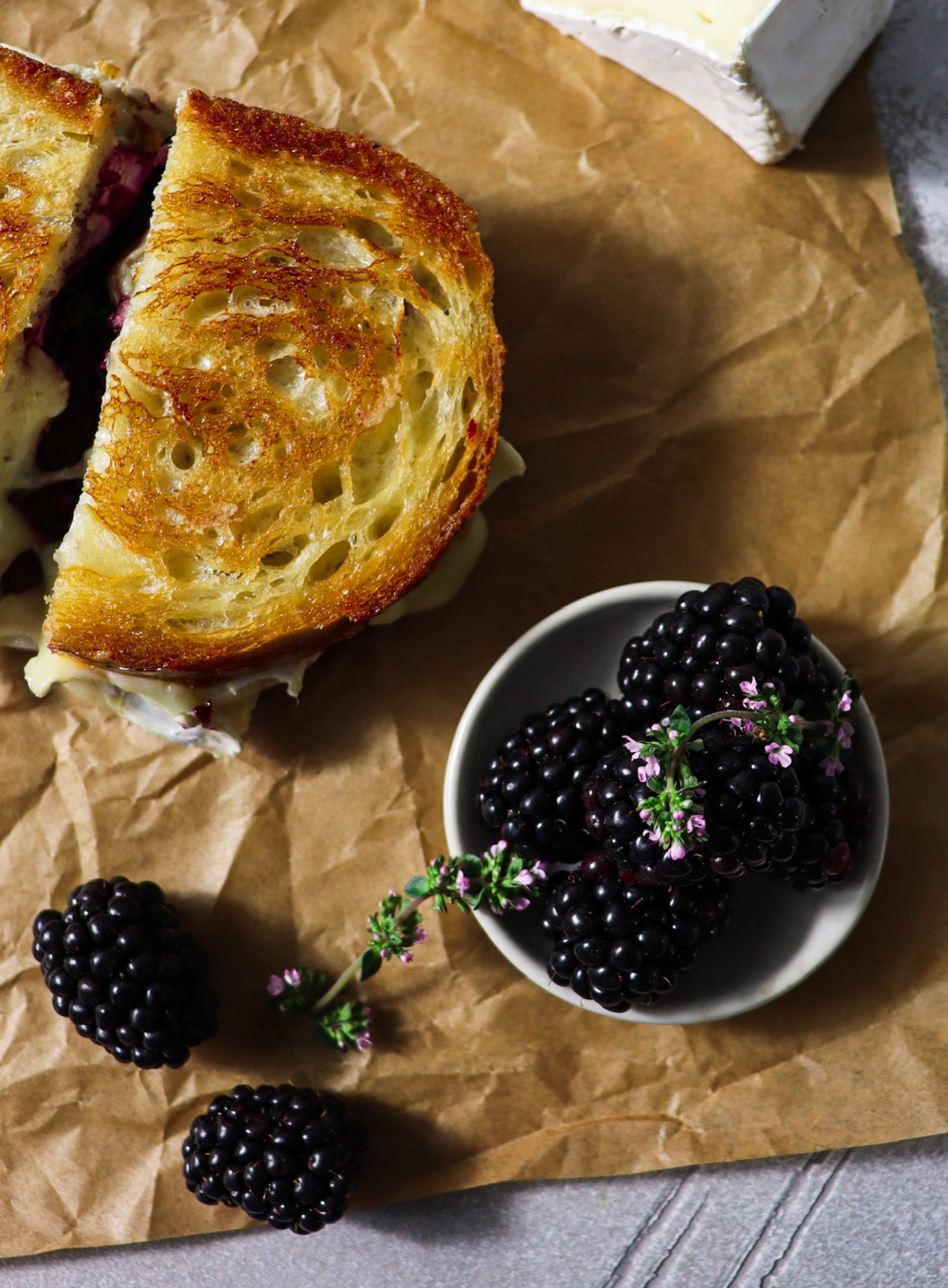 Blackberry Balsamic And Brie Grilled Cheese ~ Rhubarb & Lavender