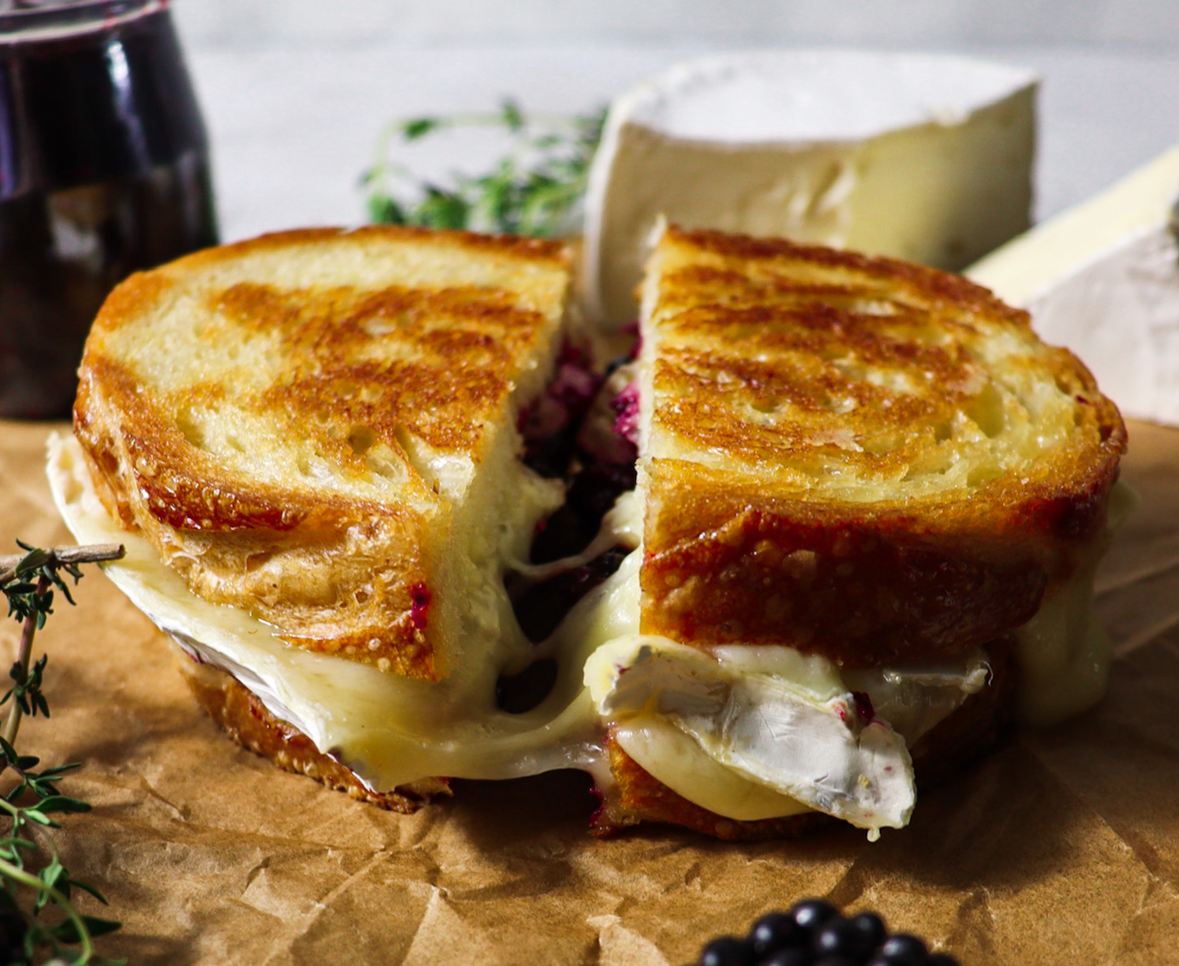 Blackberry Balsamic And Brie Grilled Cheese ~ Rhubarb & Lavender