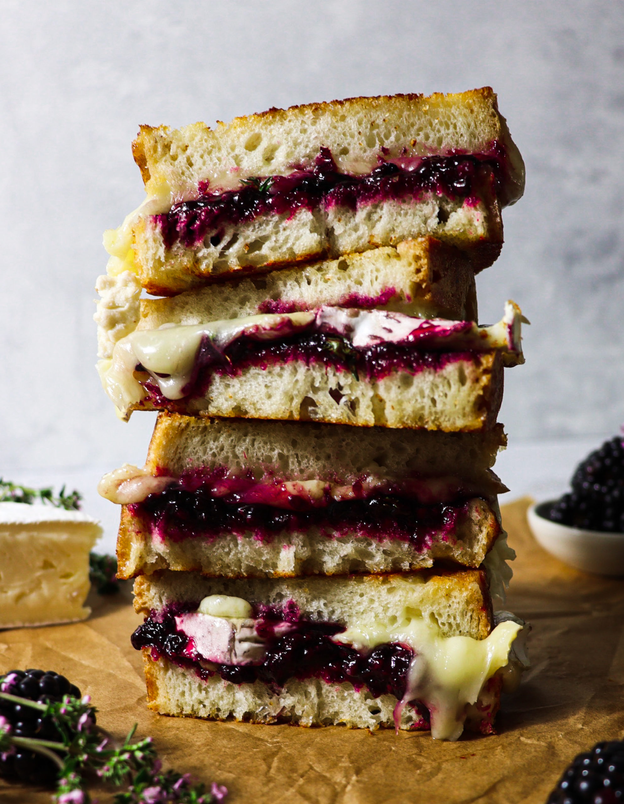 Blackberry Balsamic And Brie Grilled Cheese ~ Rhubarb & Lavender