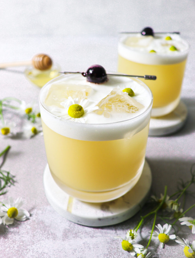 honey chamomile bourbon sour