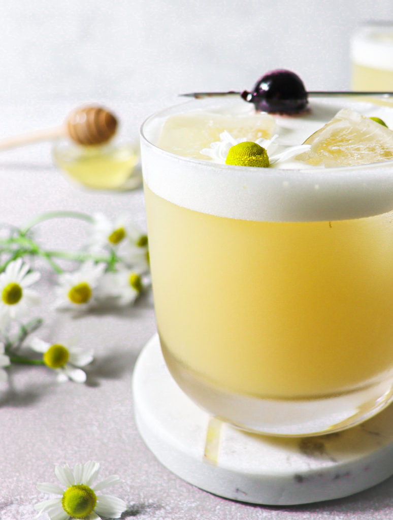 honey chamomile bourbon sour