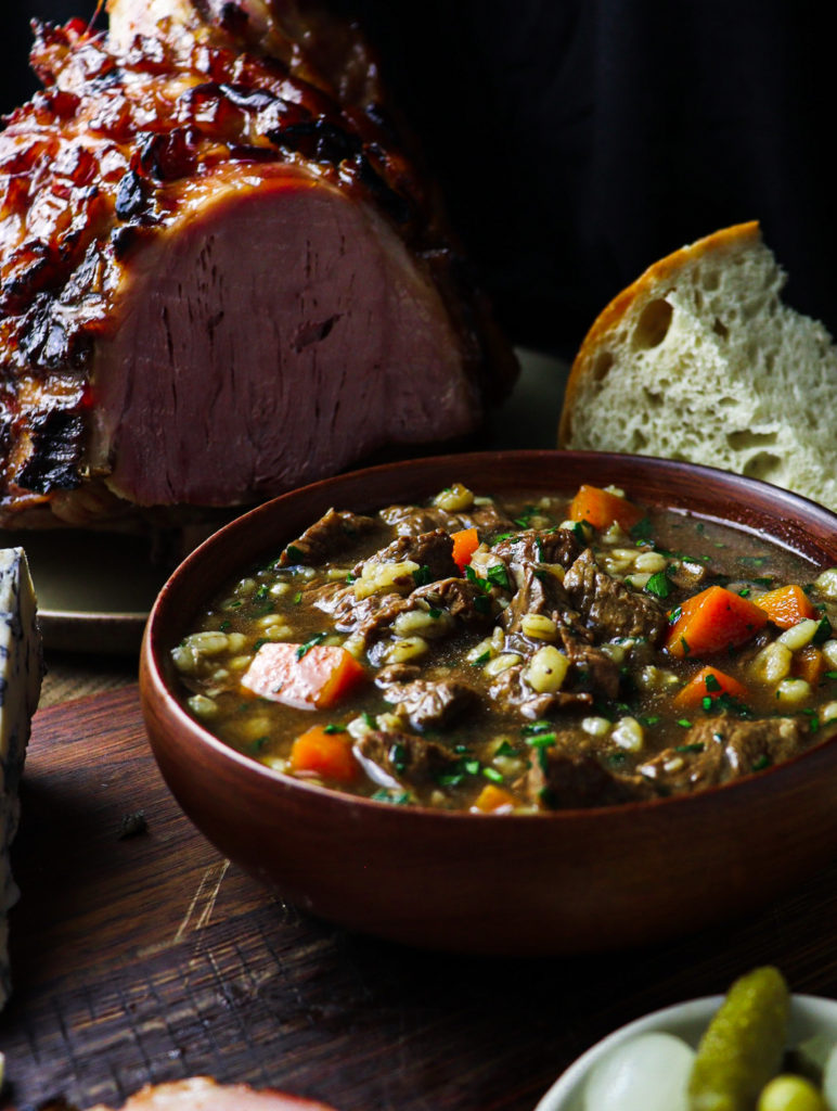 hobbit menu beef stout and barley soup