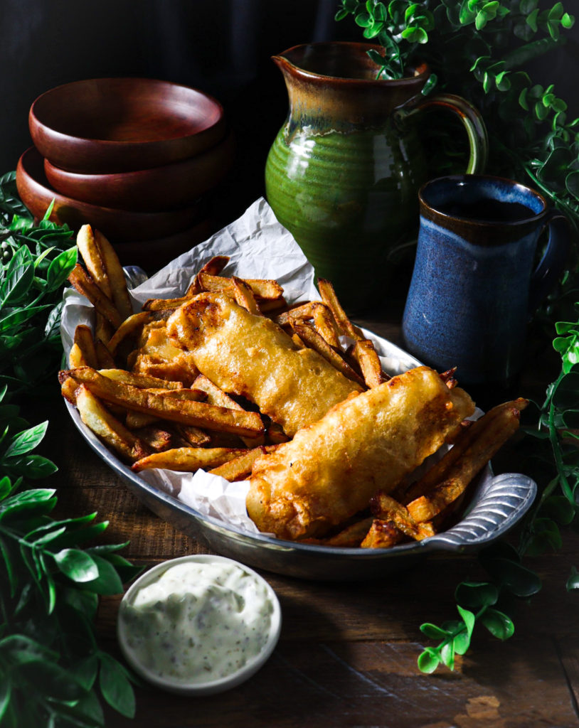 beer battered fish and chips for hobbit's feast