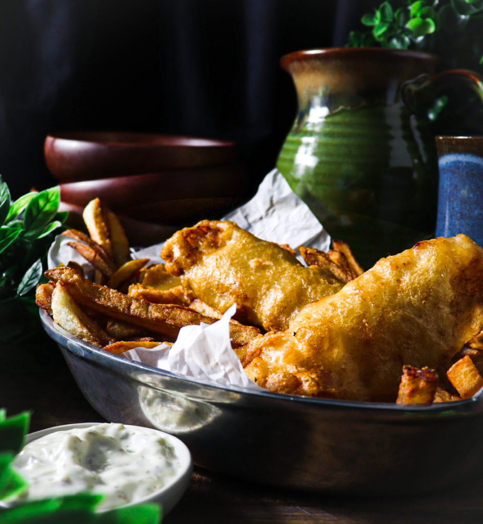 beer battered fish and chips for hobbit's feast