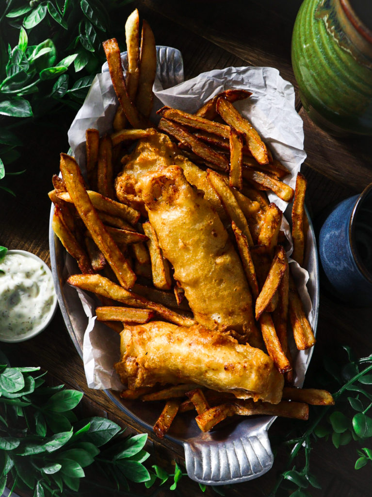 beer battered fish and chips for supper