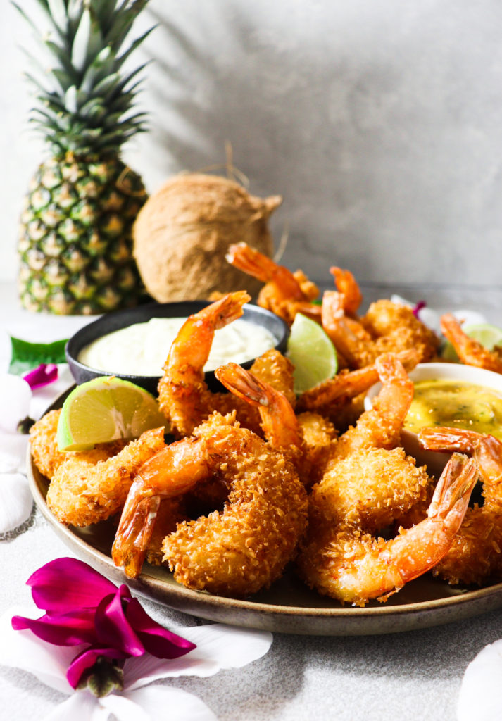 coconut prawns with chili lime aioli