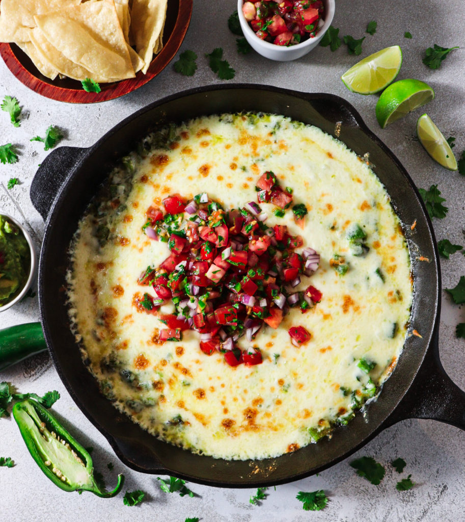 roasted poblano queso fundido