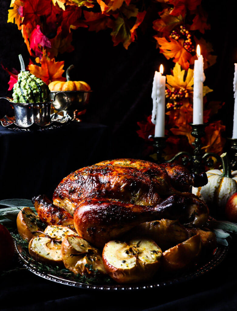 cider brined roast chicken for an autumnal feast
