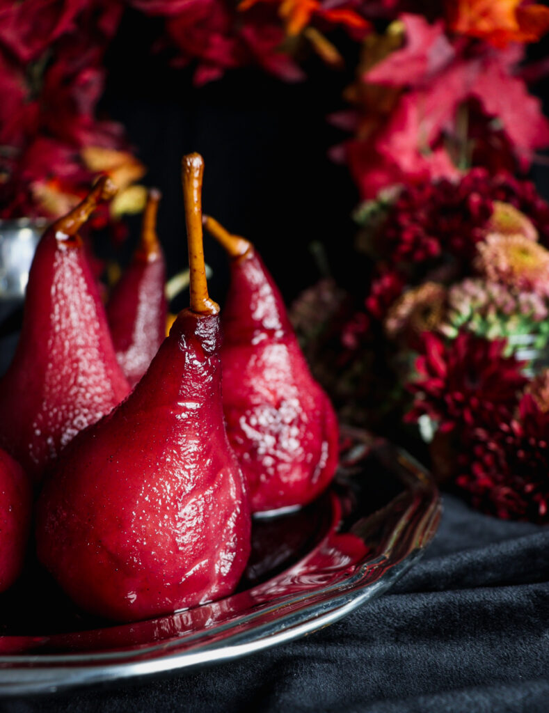 poached pears in red wine