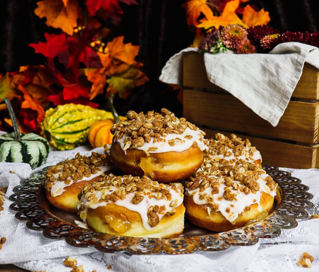 peach crisp filled doughnut