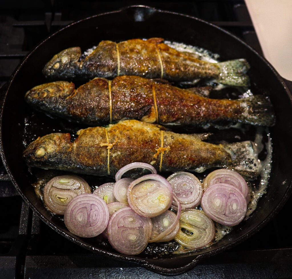 trout with shallots