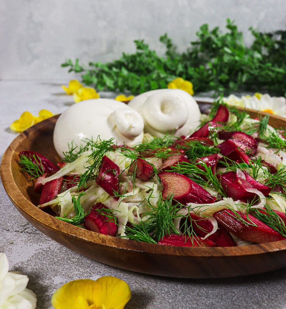 roasted-rhubarb-fennel-salad-with-burrata-rhubarb-lavender